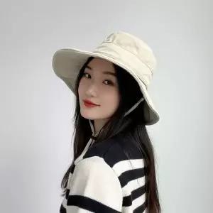 [하프클럽/]가을 겨울 여성 와이어 벙거지 모자 베이지 스트랩 챙 조절 버킷