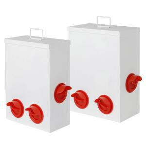SOLUTION4PATIO 금속 걸이식 닭장 암탉 자동 설치류 중력 폐기물 방지 디자인 상자 사료, 및 방수 뚜껑 감소 야외 사료 가금류, 6.8-9.1KG(15-20파운드)