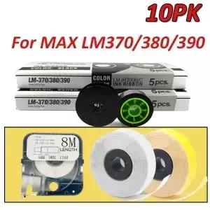 LM-IR300B 잉크 리본 라벨 스티커 MAX 전자 렛트윈 기계 370A 380A 309Y 309W 10 개