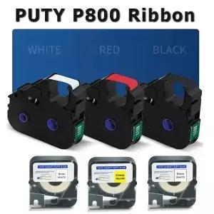 PUTY P800 와이어 라인 번호 리본 PT-R80B 방수 케이블 ID 열 수축 PVC 튜브 탄소 코딩 테이프
