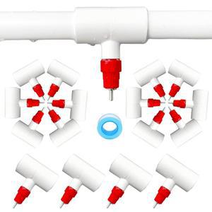(16팩) 닭 급수기 + PVC 티 수평 및 시스템 토끼, DIY 피팅, 오리용 1.3CM(1 급수 /2인치) 거위, 파이핑, 티, 가금류