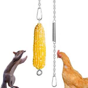 닭과 큰 새를 위한 닭 채소 매달기 사료 과일 사료, 꼬치 장난감 옥수수 홀더 다람쥐