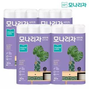 [하프클럽/모나리자]모나리자 3겹 천연펄프 네이처 화장지 30롤 4팩 120롤