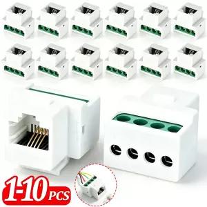 13510PCS RJ11 Cat3 어댑터 RJ11 6P4C 암 잭 - 4핀 나사 커넥터나사 단자 포함 핸드폰 키스톤 잭용