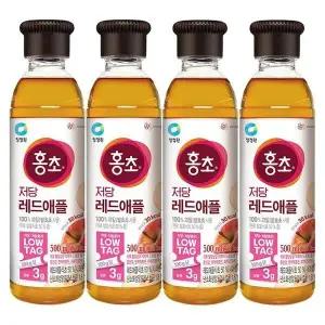 [하프클럽/기타]대상 청정원 홍초 저당 레드애플 500ML x 4개