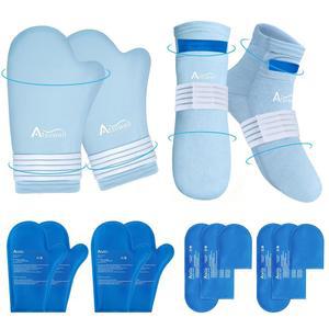 ATSUWELL CHEMO GLOVES AND SOCKS FOR NEUROPATHY COLD THERAPY COOLING SOOTHING HAND FOOT DISCOMFORT REUSABLE ICE PACK CARE PACKAGE WOMEN MEN BLUE