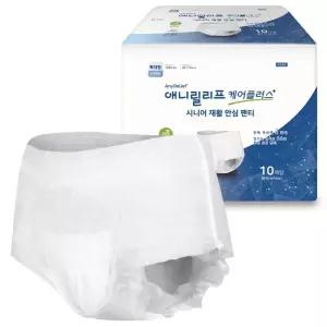 애니릴리프 케어플러스 부드러운 안심 팬티형 재활 성인용 기저귀 80매(10매X8팩) 특대형 8세트 10매입