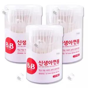 비앤비 아기 신생아 면봉 210개입 3개 순면면봉 아기
