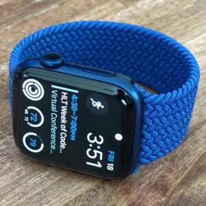 애플워치용 브레이디드 솔로 스트랩 44mm 나일론 코레아 팔찌 iWatch 시리즈 9 8 7 6 5 SE Ultra2 3 10 11
