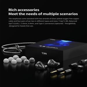 TRN 돌핀 헤드셋 LCP 다이어프램 10mm 듀얼 마그네틱 회로 다이나믹 드라이버 인이어 이어폰 교체 가능 업