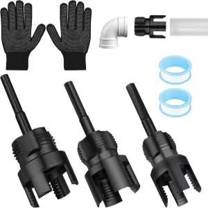 3PCS PVC 파이프 나사산 키트 - 1/2인치 및 3/4인치 1인치 PVC/플라스틱 이중 기능 내부 외부 도구 블랙