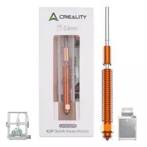 크리알리티 공식 K2 플러스 노즐 0.4mm 티타늄 합금 열 차단 구리 및 경화 강철이 포함된 유니콘 K2P 퀵