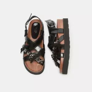 국내 정품 슈콤마보니 Dewy cross sandal(black) DG2AM26036BLK