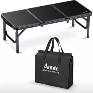 Anbte 3피트 높이의 낮은 접이식 피크닉 테이블 03인치 두꺼운 알루미늄 작은 캠핑 수납 가방 휴대용