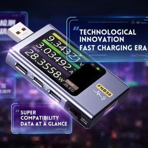 FNIRSI FNB58 USB 테스터 전압계 TYPE-C 고속 충전 감지 트리거 용량 측정 리플