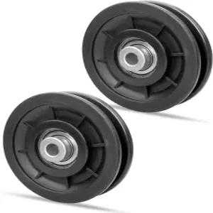 PNYZIK 2 PCS 3.5인치/90mm 나일론 베어링 풀리 휠 차고 체육관 장비 시스템을 위한 사일런트 교체 최대