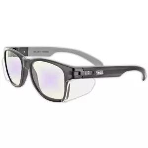 MAGID Y50 건설용 안전 블랙 프레임 - 쌍 파란색 차단 렌즈 측면 보호 ANSI Z87 김서림 자외선 카보네이트