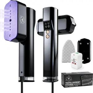 Doer 브랜드 의류용 찜기 110-240V 듀얼 전압 여행용 1100W 고속 난방 3단계 스팀 레벨 전 세계 어댑터 및