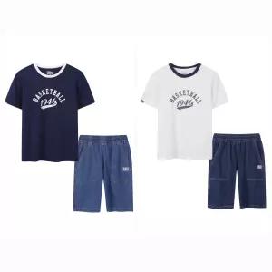 NBA키즈 반팔 데님쇼츠 세트 K262ST120PUS
