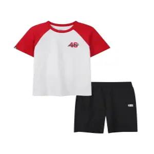 NBA 컬러블럭 라글란 반팔 세트 레드 K262ST100PUS
