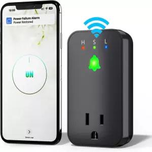 정전 경보 WiFi 앱 알림이 포함된 스마트 110dB 및 LED 표시등이 있는 미니 사이즈 냉동고 전압 감지 GFCI