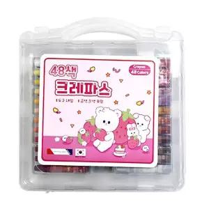 모닝글로리 크레파스 48색 크레용 핑크 크레파스