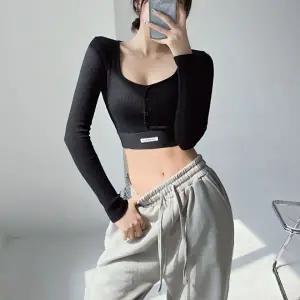 요가 티셔츠 긴팔 스퀘어넥 댄스복 운동복