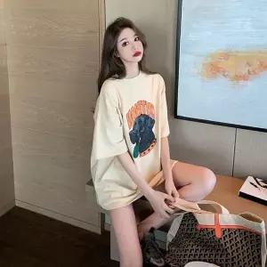 여성 박스티 프린팅 반팔 티셔츠 상의