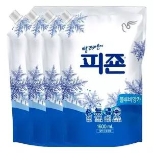 [하프클럽/]피죤 섬유유연제 블루비앙카 1600ml X 4개