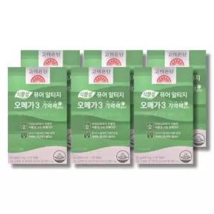 고려은단 식물성 퓨어 알티지 오메가3 기억력+ 600mg 60캡슐 6박스 /wb