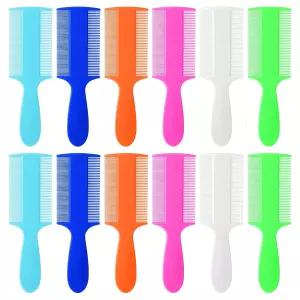 12개 머리 이 빗 플라스틱 미세 치아 벼룩 잔털용 양면 니트 비듬 제거용 고양이 강아지를 위한 것입니다