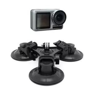 90mm 3구 흡착 유리 마운트 거치대 자동차 dji 오즈모 액션캠 호환