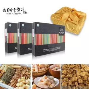 전병+유과+쌀강정 선물세트  간식 한과 과자 보자기 포장 선물 설 명절 구정 gift