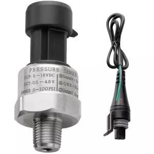 Ronybuy 100 Psi 압력 센서 변환기 송신기 1/8 27 NPT 스레드 연료 공기수용 하네스 키트 316 스테인리스