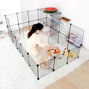 DIY 애완동물 울타리 패널  철망 토끼 고양이 개 케이지 쌓을 수 있는 조립식
