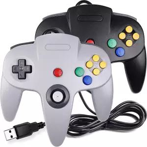 미아도어 2팩 USB 유선 N64 컨트롤러 Windows PC MAC 리눅스 라즈베리 파이 3용 클래식 게임패드 조이스틱