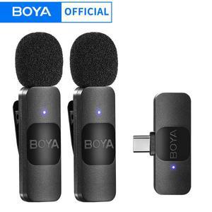 BOYA BY-V 전문가용 무선 라발리에 미니 마이크, 아이폰 아이패드용, 안드로이드 라이브 방송, 게임 녹화,