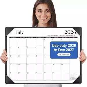 Gannyfer 데스크 캘린더 2026-2027 데스크탑 매트 포함 심플리파이티드 라지 22인치 x 17인치 데스크톱