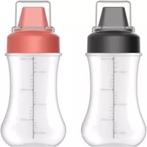 Cabilock 스퀴즈 조미료 병 2개 세트 350ml 새지 않도록 밀폐 설계 PE PP PC 소재 사용 주방이나 샐러드
