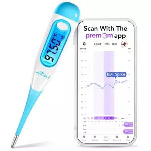 Easy@Home 배란용 디지털 기본 온도계 백라이트 LCD 디스플레이 1/100도 고정밀 BBT 메모리 리콜 블루투스