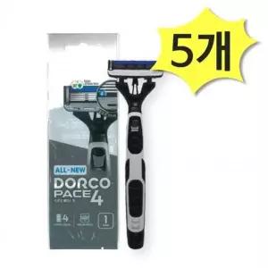 도루코 휴대용 면도기 4중날 면도날 5개