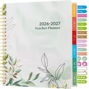 교사 플래너 2026-2027 2026년 8월 - 2027년 7월 7개의 주간 및 월간 학년도 수업 책 스티커 8.5인치 x