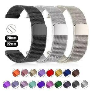 Amazfit GTS/2/2e/3/4/GTS2 Mini/GTR 47mm/GTR2/3/4/Pro stratos 금속 팔찌 bip 3 pro 스트랩 용 20mm/22mm