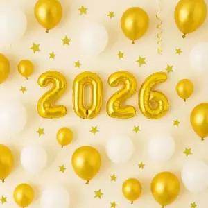 [룽스_66]숫자은박풍선(소)골드2026패키지 숫자풍선