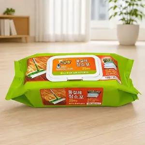고품질 장원 물걸레 청소포 대형 캡형 25매 실내 바닥 청소용 티슈 물걸레청소포 일회용청소포 WFOGA0Z