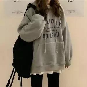 후드티셔츠 여성 긴팔 티셔츠 레터링 그레이