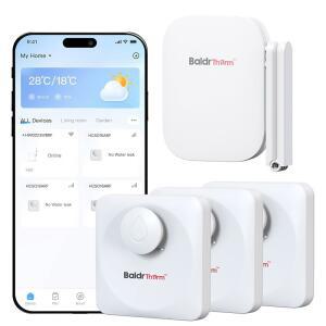 WiFi 누수 감지기 허브 센서 3팩 무선 사이렌 알람 이메일 푸시 알림 지하실 주방 싱크대 욕실 세탁용 부유식 원격