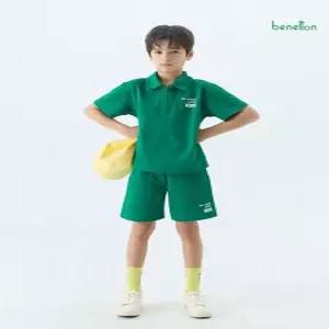 [베네통] 베네통 키즈 PK 카라 셋업 그린 BNKES5M30T
