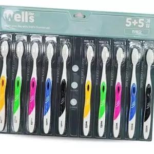 웰스 부드러운 초극세사모 칫솔 라운딩 칫솔 10개입