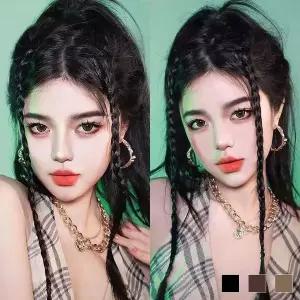 긴머리 헤어피스 묶음머리 여성가발 쥬얼리 고정편한